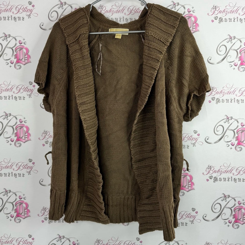 Michael Kors tshirt sweater open front knitted Brown Women's Cardigan